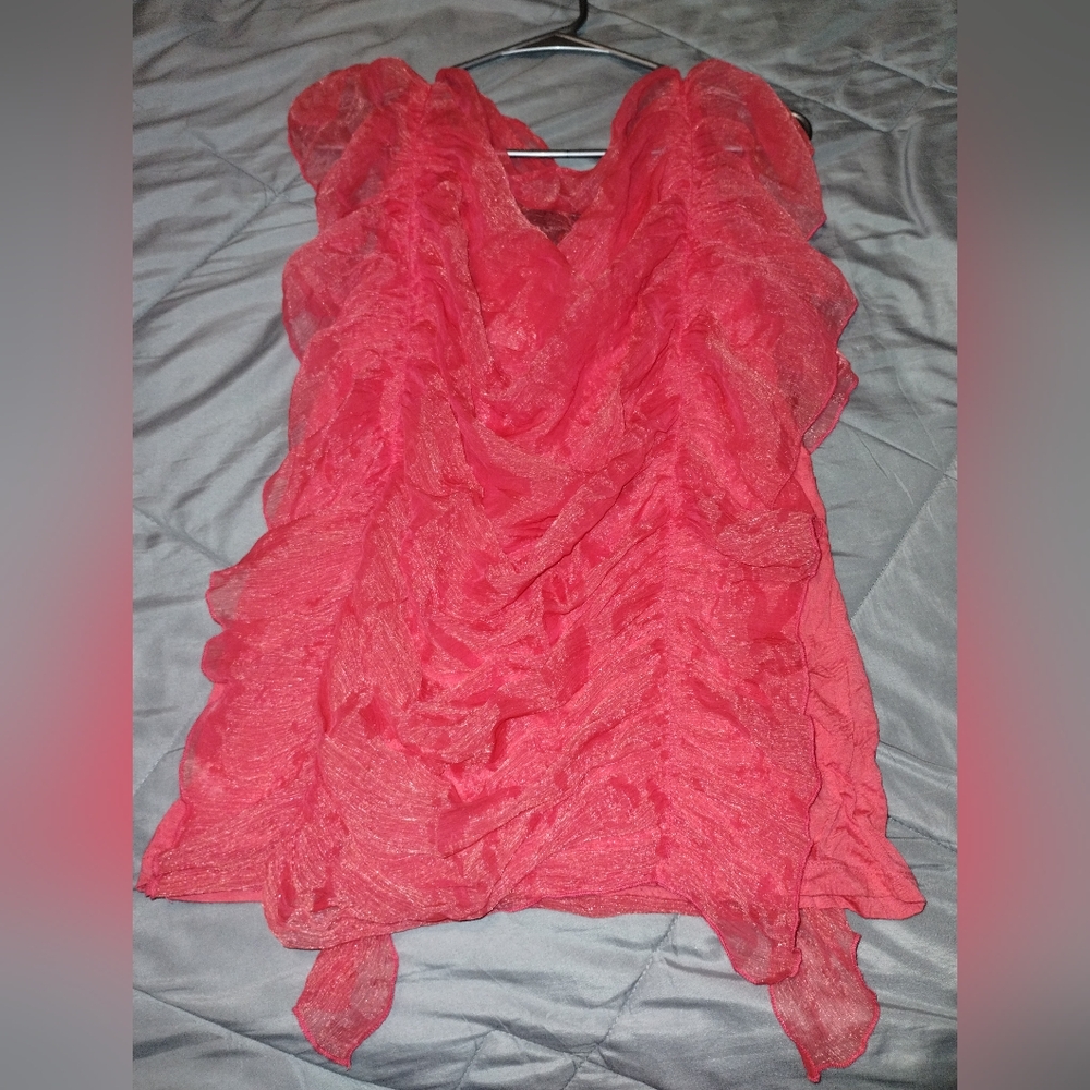 New Coral Cascade Viscose Top - Picture 2 of 3